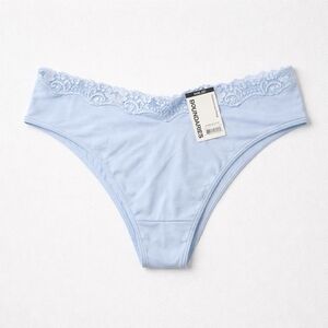 No Boundaries Light Blue Lace-Trim Hipster O6